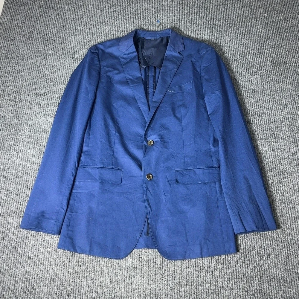 Bonobos Blazer Mens 40L Blue Slim Fit Duca Visconti Di Modrone Cotton Sport Coat